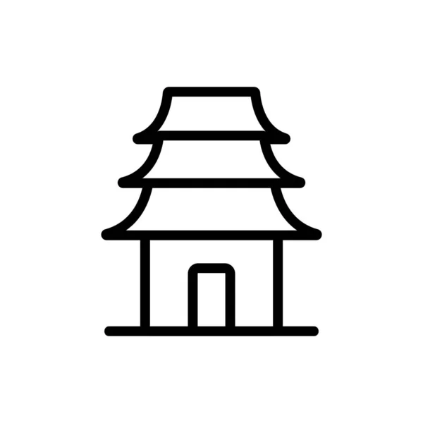Oriental Santo Templo Icono Vector Señal Del Templo Sagrado Oriental — Vector de stock