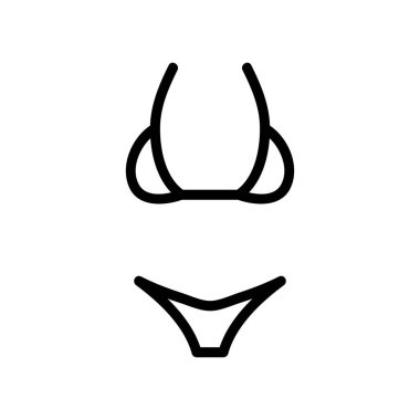 Bikini geniş korse ikonu vektörü. Bikini geniş korse işareti. izole edilmiş sınır sembolü çizimi