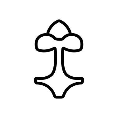 Büyük kesim ikon vektörlü bir parça mayo. Büyük kesikler işareti olan bir parça mayo. izole edilmiş sınır sembolü çizimi