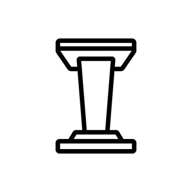 Kamu simgesi vektörü için tribün. Kamu işareti için tribün. izole edilmiş sınır sembolü çizimi