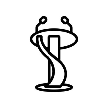 Tribün ikon vektörü dalgalanıyor. Tribün işareti dalgalanıyor. izole edilmiş sınır sembolü çizimi