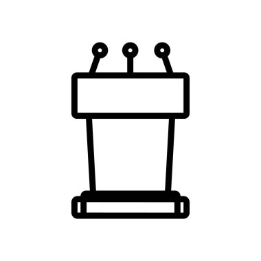 Hoparlör podyum ikon vektörü. Hoparlör podyumu. izole edilmiş sınır sembolü çizimi