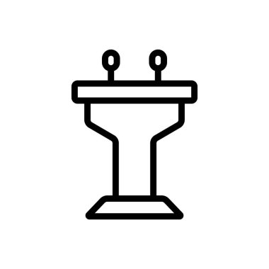 Siyaset ikonu vektörü için kürsü. Politika tabelası için kürsü. izole edilmiş sınır sembolü çizimi