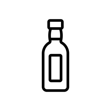 Cam şişe yağ ikonu vektörü. Cam yağ şişesi işareti. izole edilmiş sınır sembolü çizimi