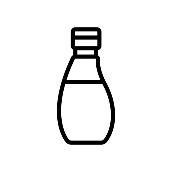 Rundad Flaska Med Oljerikonvektor Rundad Flaska Med Oljeskylt Isolerad Kontur — Stock vektor
