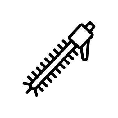 Elektrikli bahçe fırçası kesici ikon vektörü. Elektrikli bahçe fırçası kesme tabelası. izole edilmiş sınır sembolü çizimi