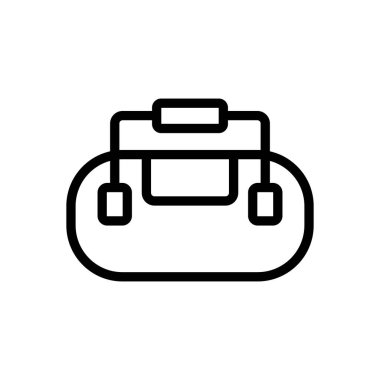 Güvenli bir şekilde bağlı olan torba ikon vektörü. Güvenli bir şekilde bağlanmış bir çanta. izole edilmiş sınır sembolü çizimi