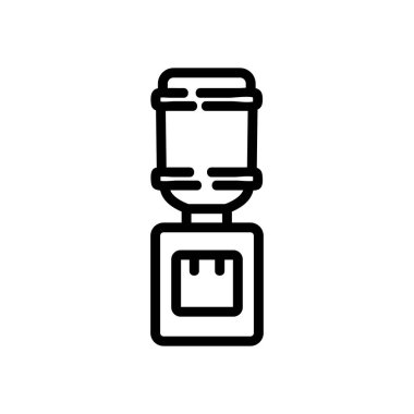 Ofis uygun su soğutucu ikon vektörü. Ofis su soğutucu tabelası. izole edilmiş sınır sembolü çizimi