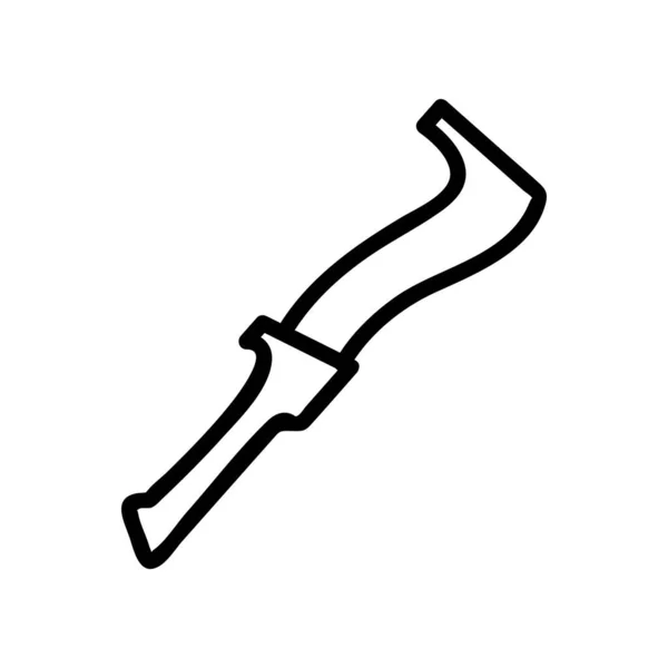 带有钩子图标向量的花园刀 带有钩子标志的花园刀 孤立等高线符号图解 — 图库矢量图片