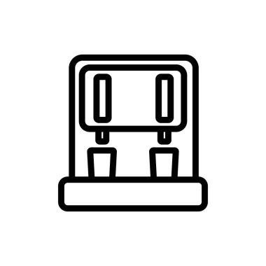 iki cam su dağıtıcı ikon vektörü. iki cam su dağıtıcı işareti. izole edilmiş sınır sembolü çizimi