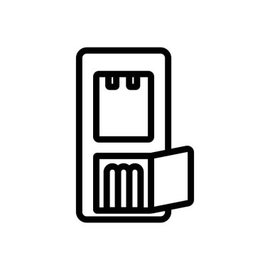 Su soğutucu tamir ikonu vektörü. Su soğutucu tamiri. izole edilmiş sınır sembolü çizimi