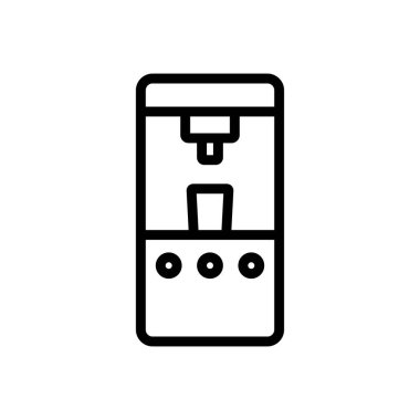 Otomatik su soğutucu ikon vektörü. Otomatik su soğutucu işareti. izole edilmiş sınır sembolü çizimi