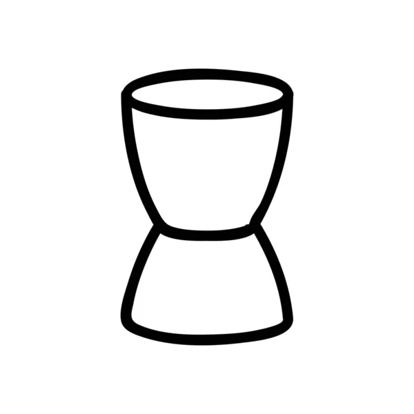 Измерение Чашки Вектора Значка Jigger Измерительная Чашка Вывеска Иллюстрация Изолированного — стоковый вектор