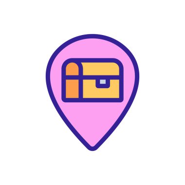 hazine haritası ikon vektörü. Hazine haritası işareti. renk sembolü çizimi