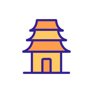 Oryantal kutsal tapınak ikon vektörü. Doğu kutsal tapınağı işareti. renk sembolü çizimi