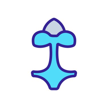 Büyük kesim ikon vektörlü bir parça mayo. Büyük kesikler işareti olan bir parça mayo. renk sembolü çizimi