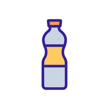 Sıradan bir ayçiçeği yağı ikonu. Sıradan bir ayçiçeği yağı şişesi. renk sembolü çizimi