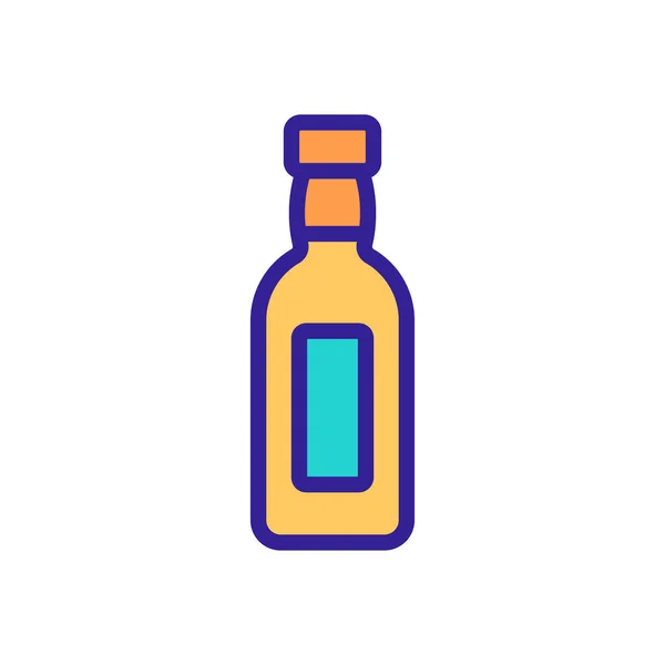 Glazen Fles Olie Icoon Vector Glazen Fles Olie Teken Kleur — Stockvector