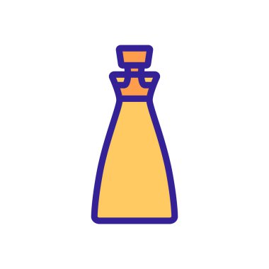 Tıpalanmış yağ ikonu taşıyıcısı. Tıpalanmış yağ şişesi. renk sembolü çizimi