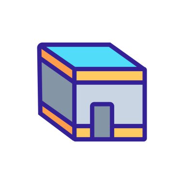 İslami dini dikdörtgen yapı ikonu vektörü. İslami dini dikdörtgen bina işareti. renk sembolü çizimi