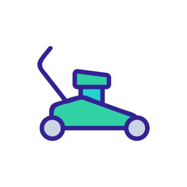 Çim biçme makinesi. Çim biçme ikonu vektörü. Çim biçme makinesi. renk sembolü çizimi