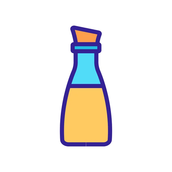 装有油和软木塞图标矢量的瓶子 装有油和软木塞标志的瓶子 彩色符号图解 — 图库矢量图片