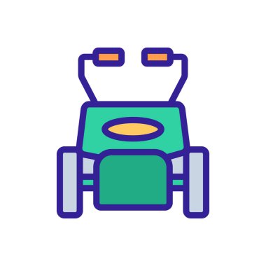 Çim biçme makinesi ikon vektörü. Çim biçme makinesi işareti. renk sembolü çizimi