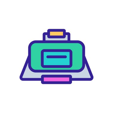 İki farklı uzunlukta ikon vektörlü spor çantası. Farklı uzunluktaki iki tutamaklı spor çantası. renk sembolü çizimi