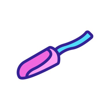 Buz ikonu vektörünü almak için kürek kemiği. Buz işareti almak için kürek kemiği. renk sembolü çizimi