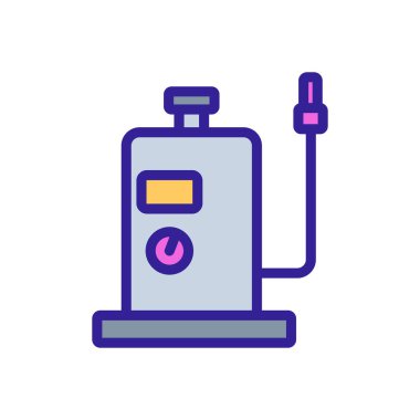 Güvenlik göstergesi ikon vektörlü dikey hava kompresörü. Güvenlik işaretli dikey hava kompresörü. renk sembolü çizimi