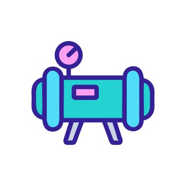 Taşınabilir hava kompresör ikonu vektörü karşılanıyor. Karşılıklı taşınabilir hava kompresörü işareti. renk sembolü çizimi