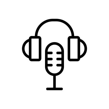 Mikrofon ses ikonu vektörlü video oyunu. Mikrofon sesli video oyunu. izole edilmiş sınır sembolü çizimi