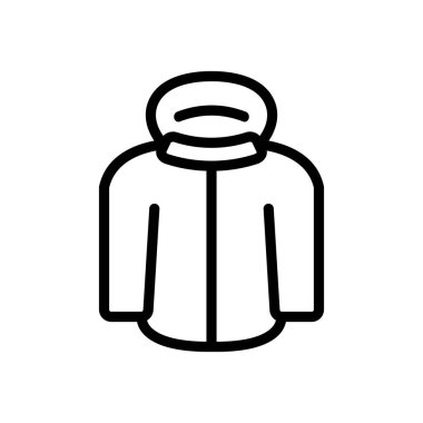 kayakçı ceketi ikon vektörü. kayakçı ceketi tabelası. izole edilmiş sınır sembolü çizimi