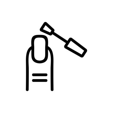 Çivinin kabuk bağlamış derisini alet simgesi vektörüyle soymak. Tırnağın kabuk bağlamış derisini alet levhasıyla soymak. izole edilmiş sınır sembolü çizimi