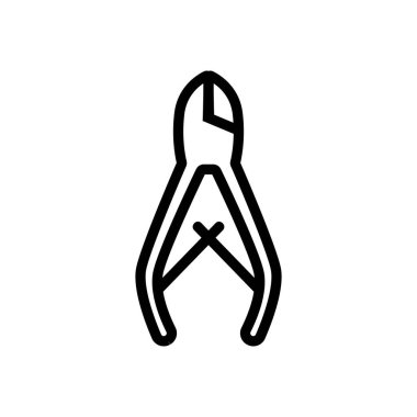 Tırnak makası ikon vektörü. Tırnak makası işareti. izole edilmiş sınır sembolü çizimi