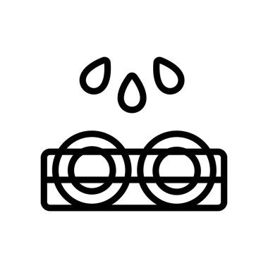 Bulaşık ikonu vektör ana hatları çizimi için özel jel