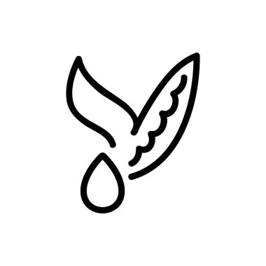 Bir damla aloe vera yağ ikonu vektörü. Bir damla aloe vera yağı. izole edilmiş sınır sembolü çizimi