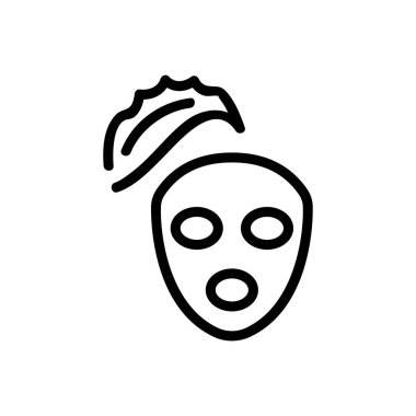 aloe vera besleyici yüz maskesi ikon vektörü. aloe vera besleyici yüz maskesi işareti. izole edilmiş sınır sembolü çizimi