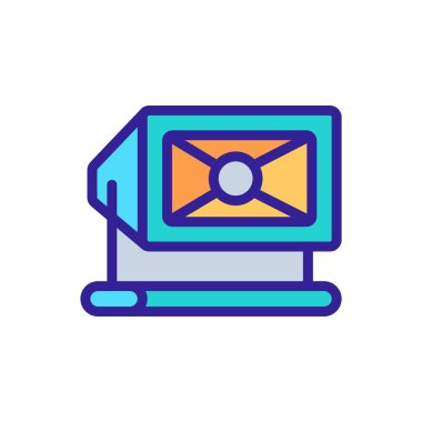 Kare güdümlü projektör ikon vektörü. Kare şeklinde projektör ışığı işareti. renk sembolü çizimi