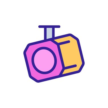 Sahne ikonu vektörü için spot ışığı. Sahne ışıkları için sahne ışığı. renk sembolü çizimi