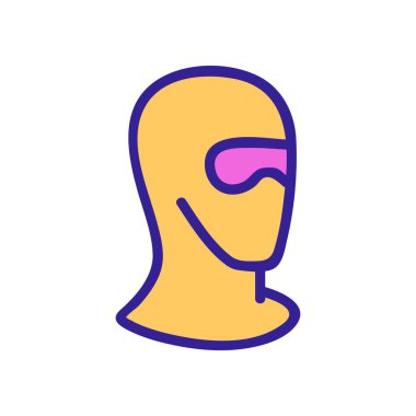 Güvenlik kayak gözlükleri maske ikon vektörü. Güvenlik kayak gözlüğü maskesi tabelası. renk sembolü çizimi