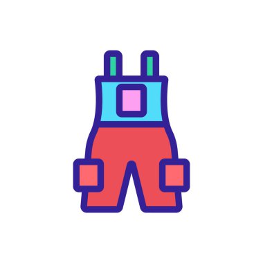 Cepleri simge vektörlü kısa takım elbise. Cepleri işaretli kısa takım elbise. renk sembolü çizimi