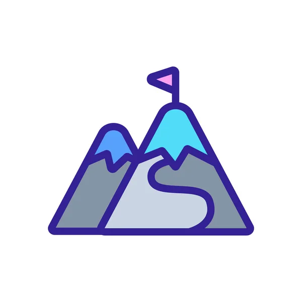 Βουνό Στόχος Επίτευγμα Διάνυσμα Εικονίδιο Ορεινού Στόχου Σημάδι Επίτευξης Έγχρωμη — Διανυσματικό Αρχείο