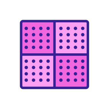 Döşeme ikonu vektörünü kapla. Döşeme işareti. renk sembolü çizimi