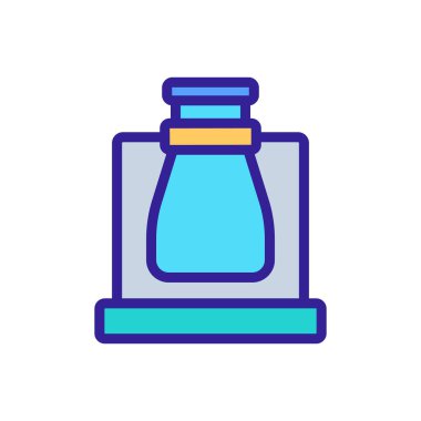 Çiçek vazosu ikonu taşıyıcısı. Çiçekli vazo tabelası. renk sembolü çizimi