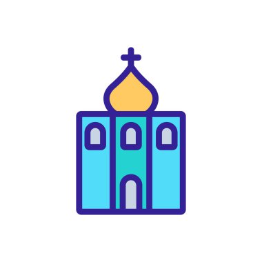 Hıristiyan tapınağı ikon vektörü. Hristiyan tapınağı işareti. renk sembolü çizimi