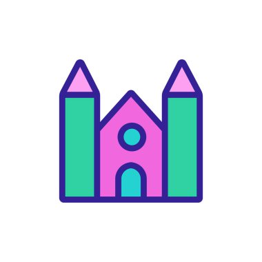 Yüksek eskrim ikonu vektörünün tapınağı. Yüksek eskrim işareti tapınağı. renk sembolü çizimi