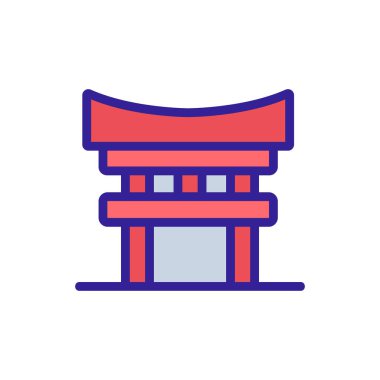 Sütunlu kutsal tapınak ikonu vektörü. Sütunlu kutsal tapınak işareti. renk sembolü çizimi