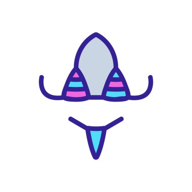 Gizli bikini mayo ikon vektörü. Gizli bikinili mayo tabelası. renk sembolü çizimi