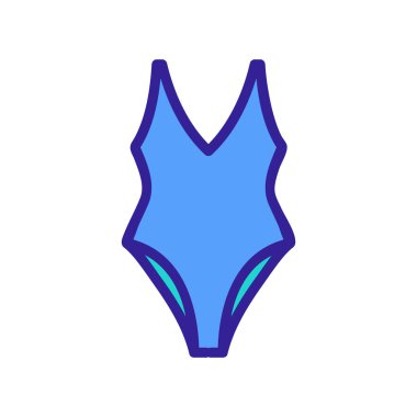 Çıplak kalça ikon vektörlü bir parça mayo. Çıplak kalça işaretli bir parça mayo. renk sembolü çizimi